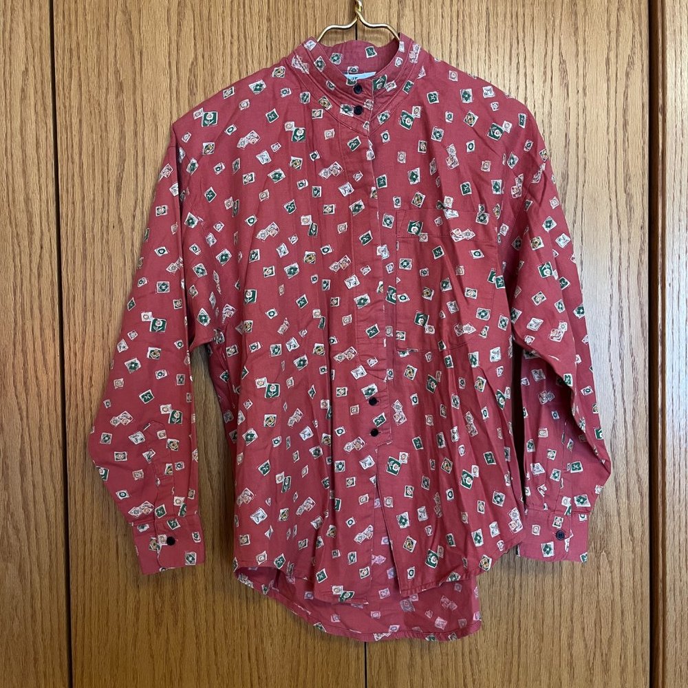 Vintage Japanese Button-Down Patterned Funky Shir… - image 5